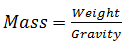 Formula for Mass